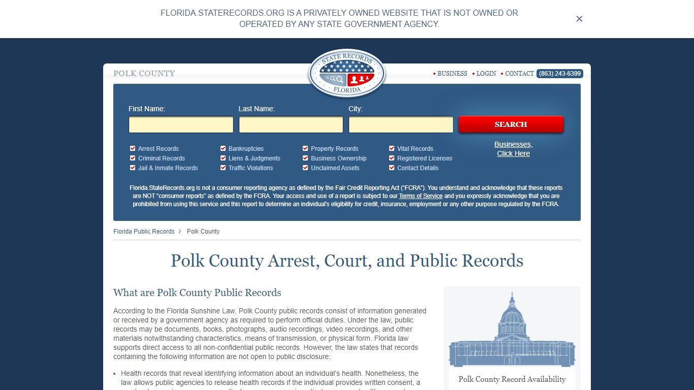 Polk County Arrest, Court, and Public Records